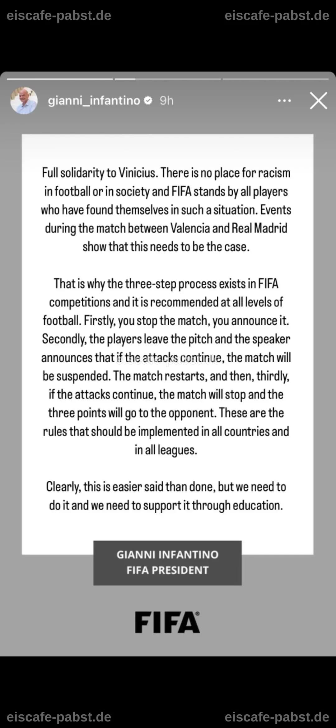 FIFA äußert sich klar zu Gianni Infantinos Zukunft